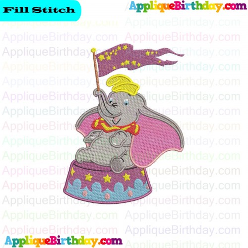 Dumbo At The Circus Applique Design