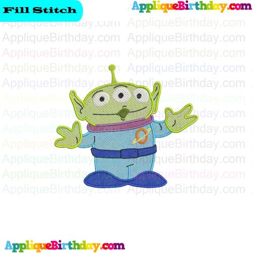 Aliens Little Green Man Toy Story Fill Embroidery Design