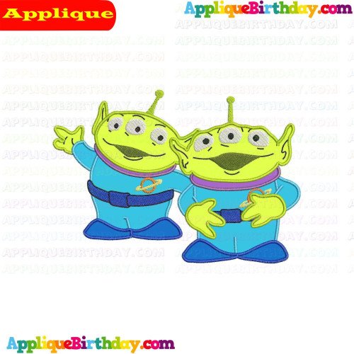 Aliens Little Green Man with friends Toy Story Applique Design