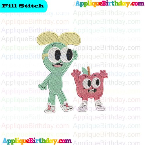 Apple and Onion Fill Embroidery Design