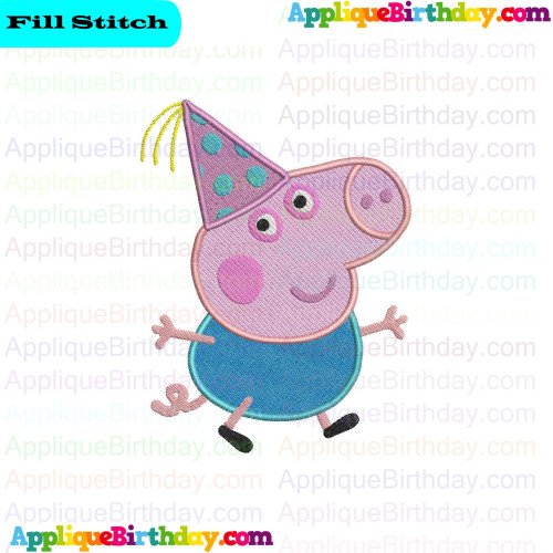 Baby George Pig Peppa Pig Fill Embroidery Design