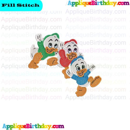 Baby Huey Dewey and Louie Quack Pack Fill Embroidery Design
