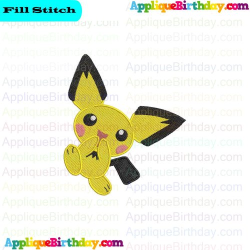 Baby Pikachu Pokemon 2 Fill Embroidery Design
