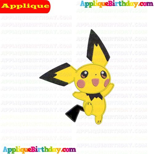 Baby Pikachu Pokemon 3 Applique Design