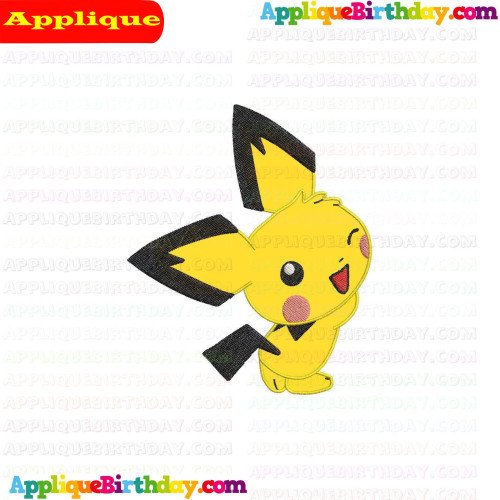 Baby Pikachu Pokemon 5 Applique Design