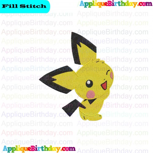 Baby Pikachu Pokemon 5 Fill Embroidery Design