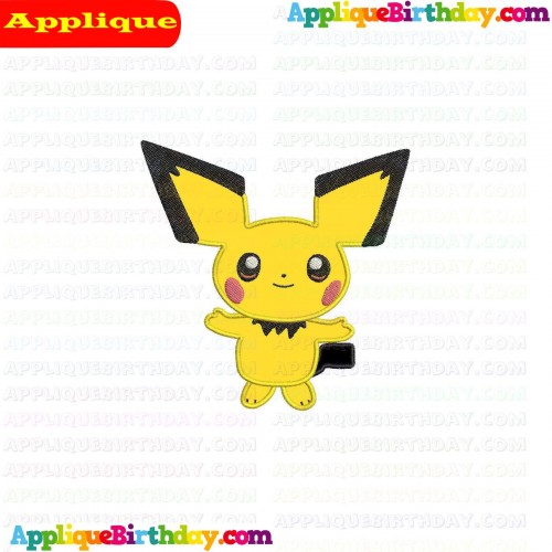Baby Pikachu Pokemon Applique Design