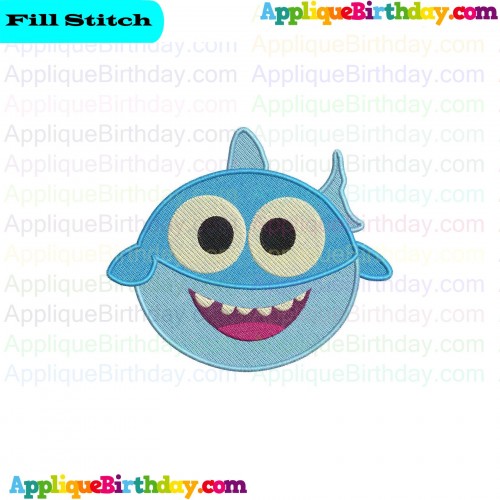 Baby Shark Boy Fill Embroidery Design