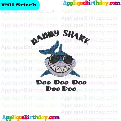 Baby Shark Doo Doo Fill Embroidery Design