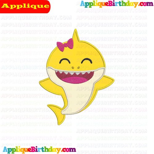 Baby Shark Girl Applique Design