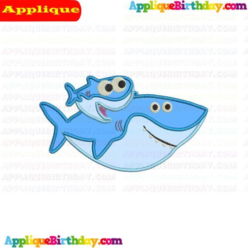 Baby Shark and giant Applique Design