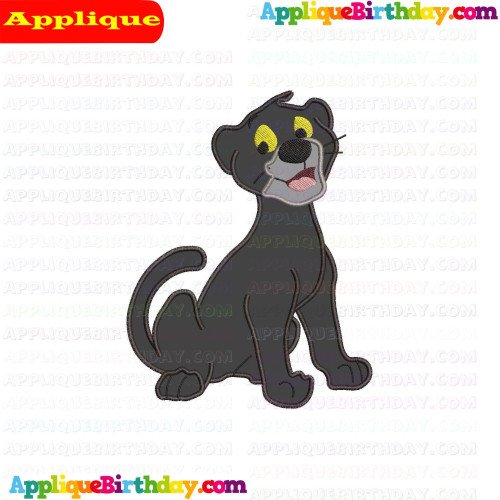 Bagheera black panther Jungle Cubs Applique Design