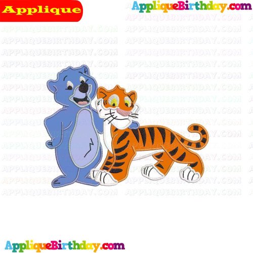 Baloo and Shere Khan Jungle Cubs Applique Design