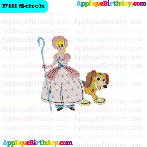 Bo Peep and Slinky Toy Story Fill Embroidery Design