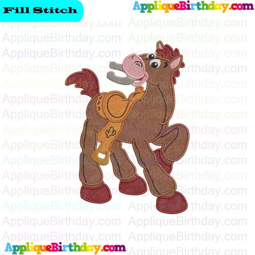 Bullseye Horse Horseshoes in Mouth Toy Story Fill Embroidery Design