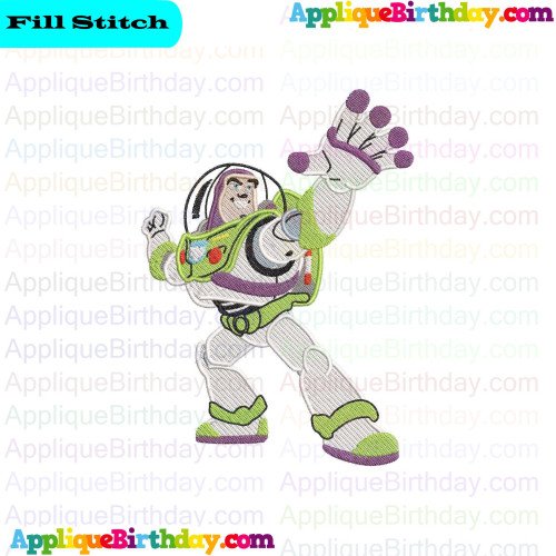 Buzz Lightyear Aiming Toy Story Fill Embroidery Design