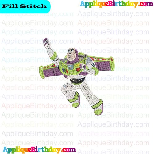Buzz Lightyear Flying 2 Toy Story Fill Embroidery Design