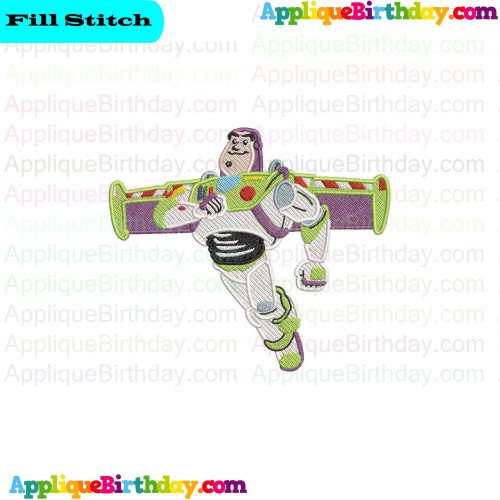 Buzz Lightyear Flying Toy Story Fill Embroidery Design
