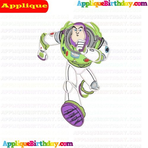 Buzz Lightyear Running Toy Story Applique Design