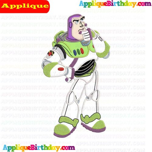 Buzz Lightyear Thinking Toy Story Applique Design