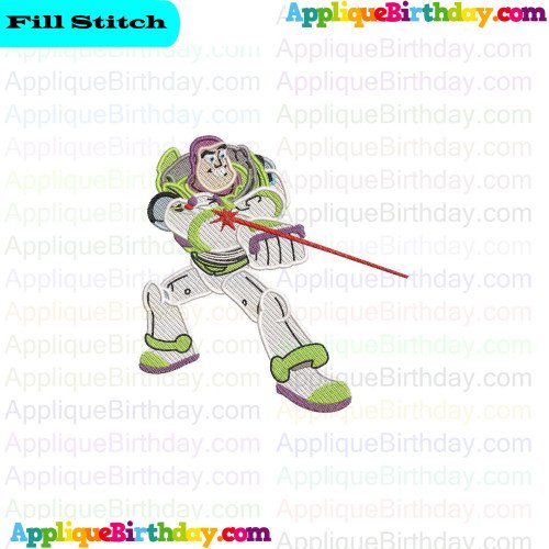 Buzz Lightyear pointing laser Toy Story Fill Embroidery Design