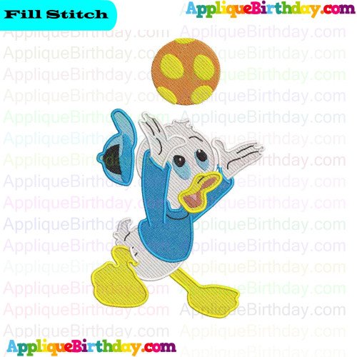 Dewey Ducktales Playing with ball Fill Embroidery Design
