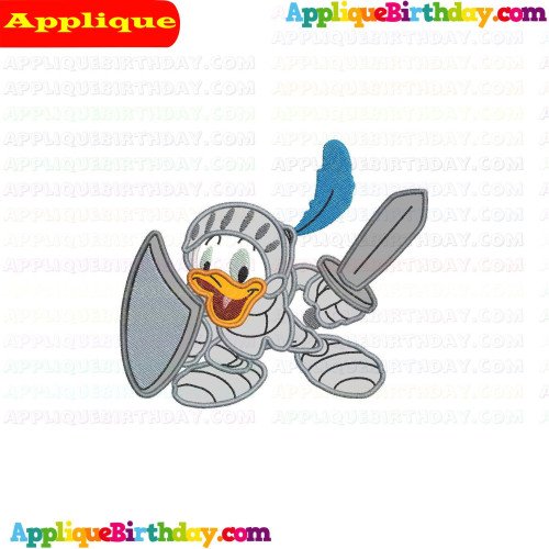 Dewey dressed as a knight Ducktales Applique Design