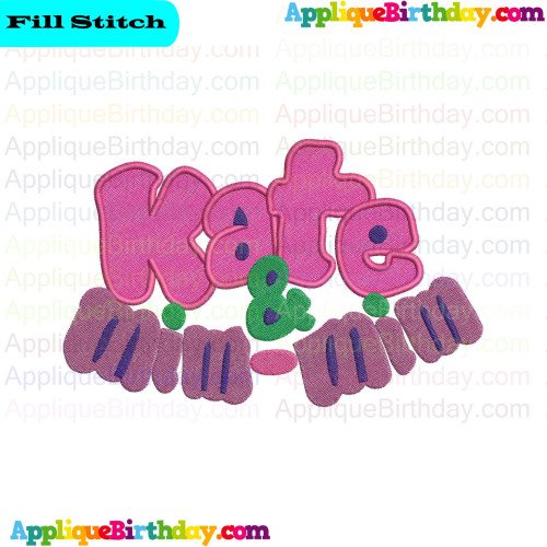 Diapers Kate and Mim Mim Logo Fill Embroidery Design