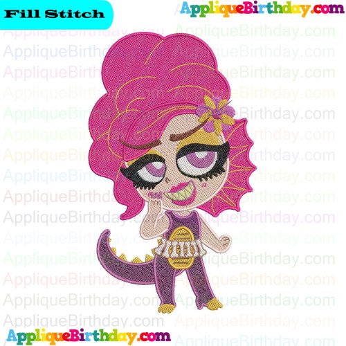 Dina Saur Drag Tots Fill Embroidery Design