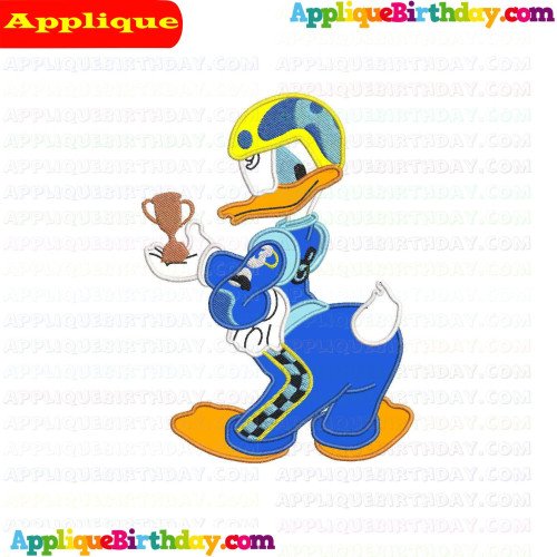 Donald Duck with Cup Mickey and the Roadster Racers Applique Design