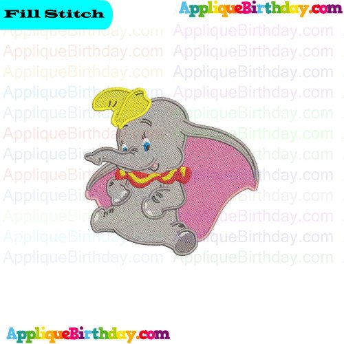 Dumbo Baby Elephant 4 Fill Embroidery Design