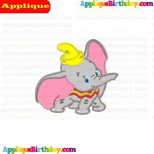 Dumbo Baby Elephant Applique Design