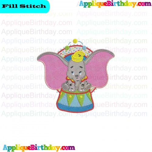 Dumbo Circus Fill Embroidery Design