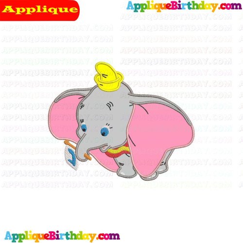 Dumbo Ear Knots With Flag 3 Applique Design