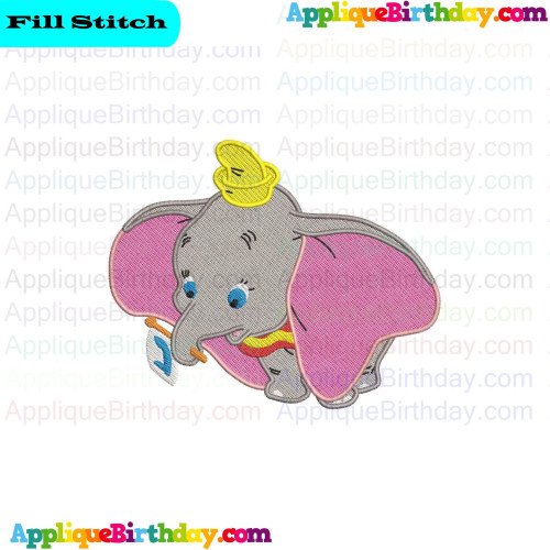 Dumbo Ear Knots With Flag 3 Fill Embroidery Design
