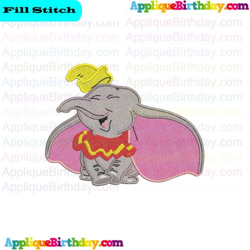 Dumbo Elephant Laughter Fill Embroidery Design