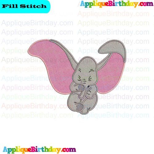 Dumbo Elephant Sneezing Fill Embroidery Design