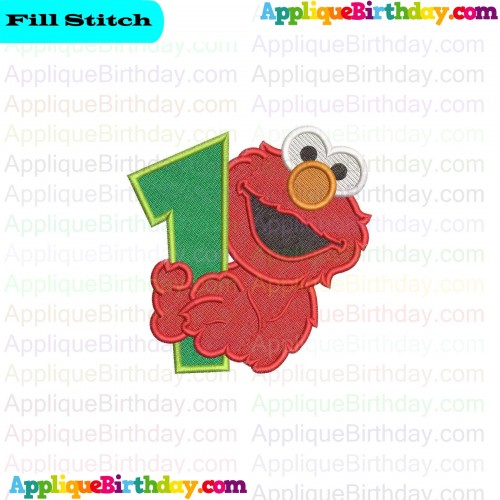 Elmo Face Smile Applique Design