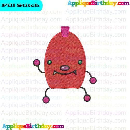 Frred Happy Monster Band Fill Embroidery Design