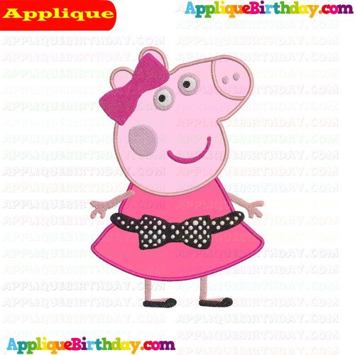 Girl Pig Peppa Pig Applique Design