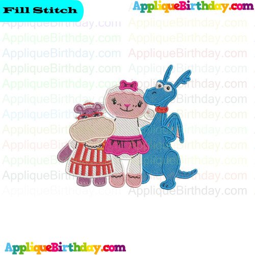 Hallie and Lambie and Stuffy Doc McStuffins Fill Embroidery Design