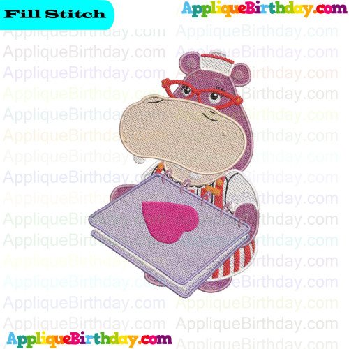 Hallie with book Doc McStuffins Fill Embroidery Design