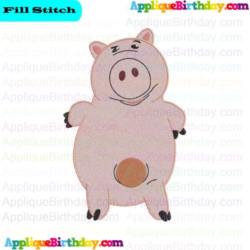 Hamm the Pig standing up Toy Story Fill Embroidery Design