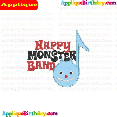Happy Monster Band Logo Applique Design