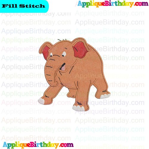 Hathi Elephant Jungle Cubs Fill Embroidery Design