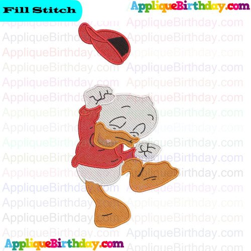 Huey Cheering Ducktales Fill Embroidery Design