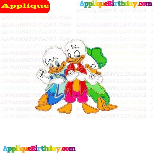 Huey Dewey and Louie Quack Pack Applique Design