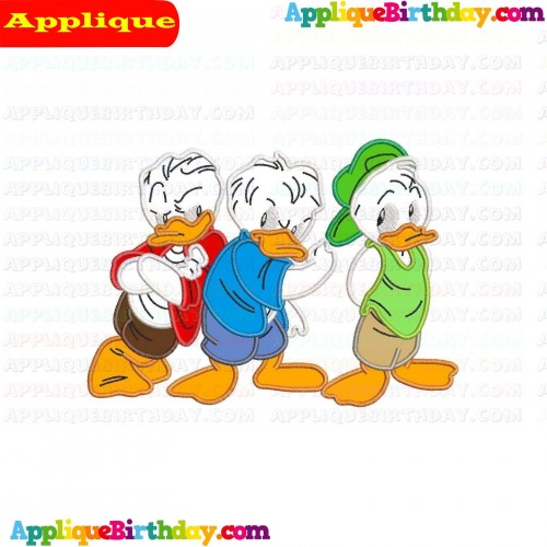 Huey Dewey and Louie Quack Pack Applique Design