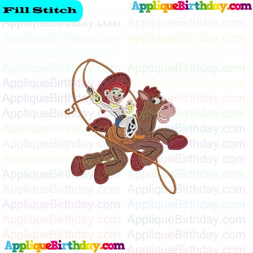 Jessie Riding Bullseye Toy Story Fill Embroidery Design