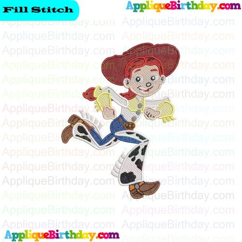 Jessie Running Toy Story Fill Embroidery Design